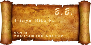 Brieger Bíborka névjegykártya