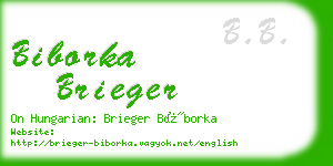 biborka brieger business card